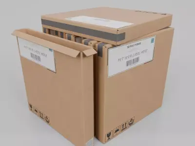 Cardboard Box R-044 - Rigged and Customizable Low-poly 3D model