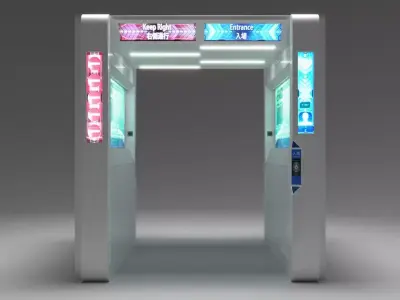 JR contactless biometric fare payments station Low-poly 3D model