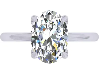 Oval Stone Tulip Engagement Ring 3D print model