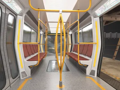 Monorail Carriage PBR 3D model
