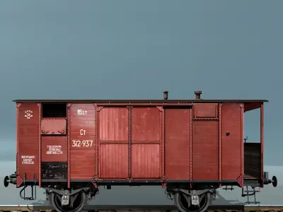 Covered Boxcars NTV Low-poly 3D model