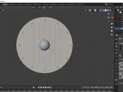 Realistic shield viking Low-poly 3D model