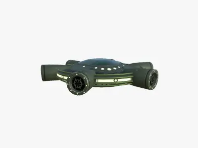 Alien Spaceship UFO J05 Dark Green - Sci Fi Spacecraft Design Low-poly 3D model