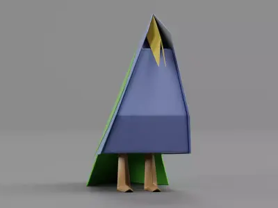 Paper Bird Low-poly 3D model