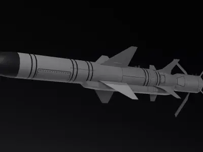 Kh-35 Anti-Ship Missile Game-Ready Rig-Ready  Free low-poly 3D model