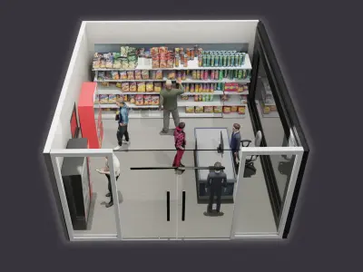 Isometric Convenience Store in blender 3D model
