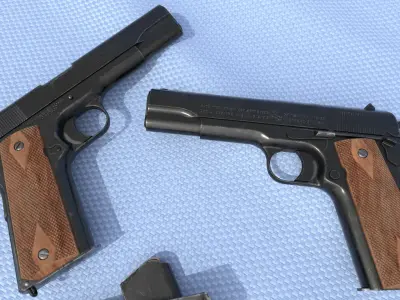 Colt 1911 Low-poly 3D model Low-poly 3D model