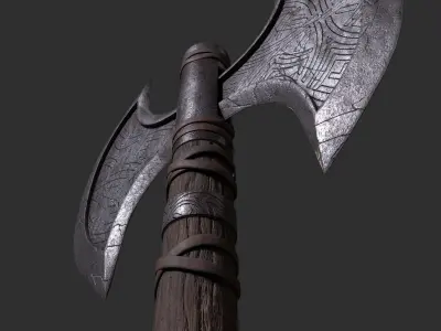 Viking Battle Axe Low-poly 3D model buy