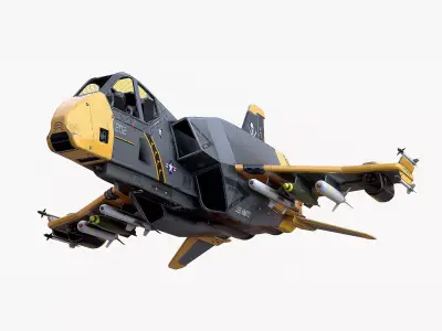 Sci-Fi Jet Fighter Plane Raptor Navy PBR 3D model