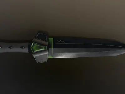 Game Ready necrotic dagger Low-poly 3D model