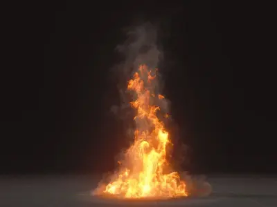 Simple Fire Pack 10 Animated VDB Models 3D model