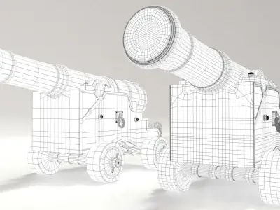 Old Cannon Low-poly 3D model by Infinity-Models