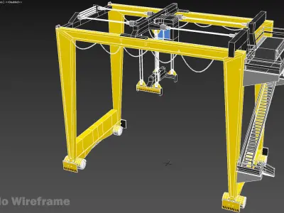  Gantry Crane for Harbor  - RTG 3D model