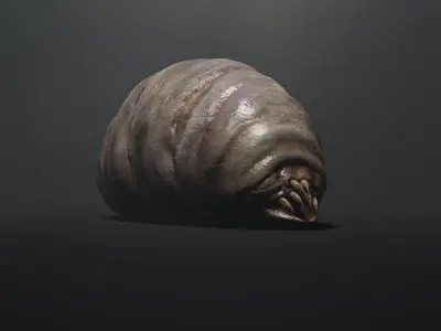 Land Larva1 - Game Ready Low-poly 3D model Low-poly 3D model
