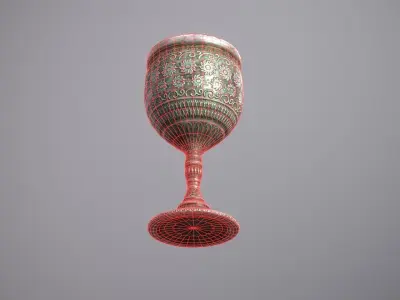 Antique Mug Low-poly 3D model