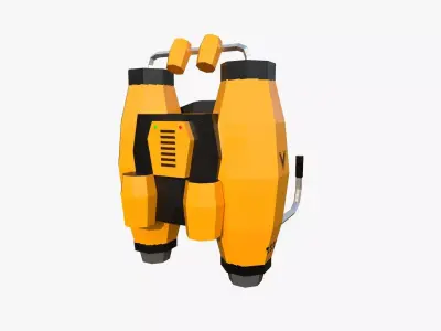 Jetpack Low Poly A01 - SciFi Character Design Low-poly 3D model