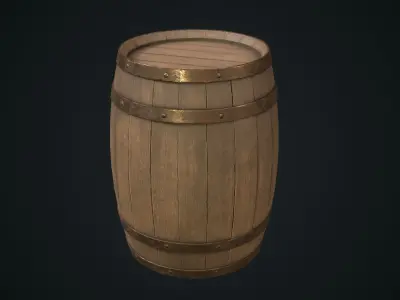 Wooden barrel Low-poly 3D model buy
