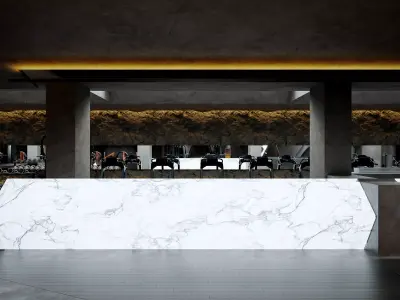 Dark-themed gym 3D model