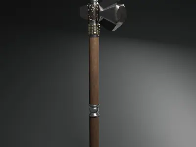War Hammer with ornament 3D model