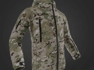 PATRIOT HF Helikon-Tex fleece jacketMultiCam Low-poly 3D model