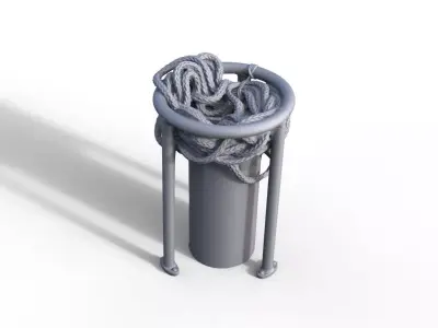 Rope on pin for harbor tug 3D print model