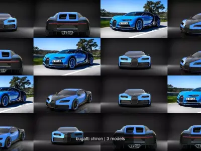 bugatti chiron 3D Model Pack