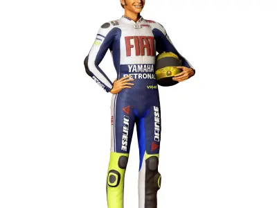 Valentino Rossi Italian race driver 3D print model