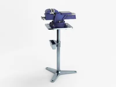Bench Vise With Stand Low-poly 3D model