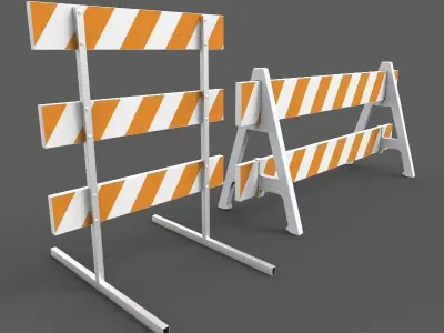 Traffic Barricade 3D model purchase
