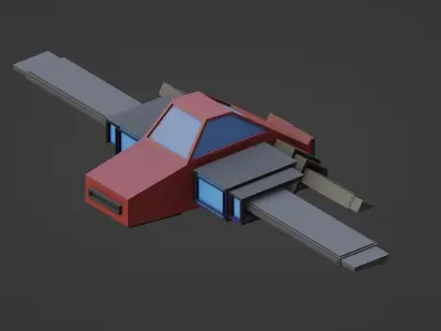 Low-poly Flying Car Low-poly 3D model