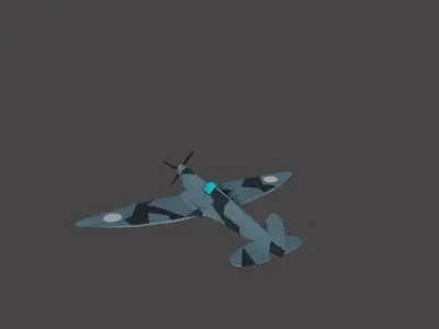 Cartoon Spitfire Free low-poly 3D model