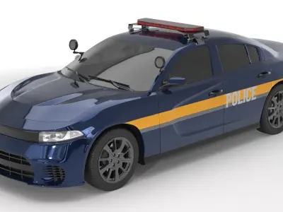 Generic Police Car 01  purchase 3D model