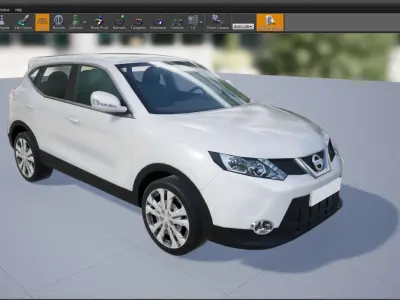 Nissan Qashqai SUV with interior low poly Low-poly 3D model