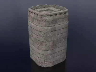 Castle Tower Low-poly 3D model
