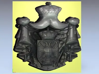 Coat of arms of Serbia 3D model
