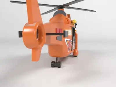 helicopter firefighter Low-poly 3D model