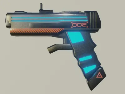 Sci-fi Pistol  Free low-poly 3D model purchase