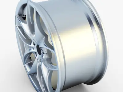 Style 215 wheel silver Mid Poly Low-poly 3D model