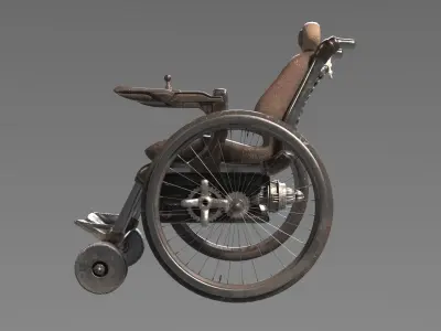 Wheelchair wooden 3D model