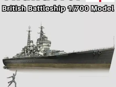 British Battleship HMS Thunderer - 3D Model 1-700 Scale 3D print model