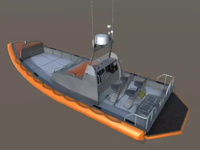 Search and rescue boat FRC903 Low-poly 3D model