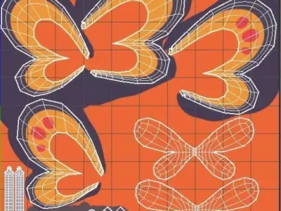 Cartoon butterfly 3D model buy
