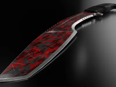 kukri camo knife Free low-poly 3D model