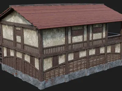 Medieval House Building 4K Textures GameReady 157 Low-poly 3D model
