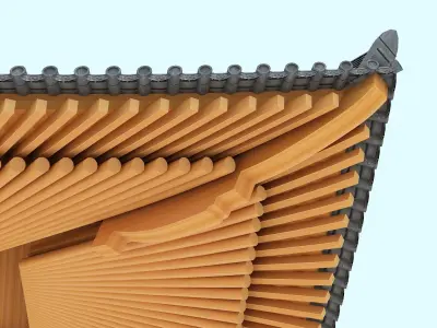 hanok roof 3D model