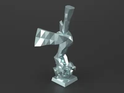 Abstract Deco Sculpture Low-poly 3D model