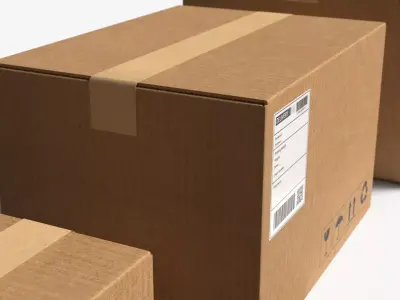 Cardboard Box Set  - Small Medium Large - Open Closed PBR Pack