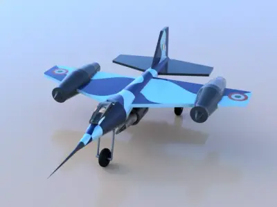 Aircraft fighter jet Low-poly 3D model