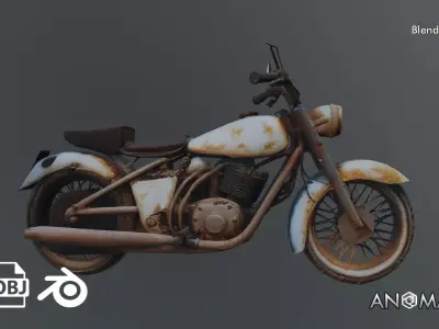 motorcycle wreck 3D model