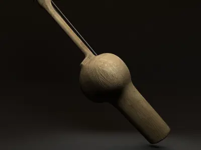 KOBYZ Kazakh Traditional Musical Instrument Low-poly 3D model